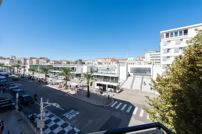 a view of a street in a city with buildings at Downtown Cannes walk to Beaches and Croisette in Cannes