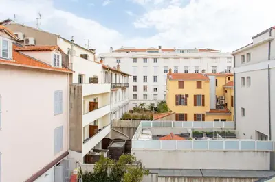 a view of a city from a building at C16 - 2 BDR Rue Antibes 4 min Palais Festivals - AC & Terrace in Cannes