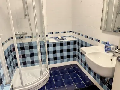 a bathroom with a sink and a shower at 1 bedroom Latour Maubourg Cannes Riviera 245 in Cannes