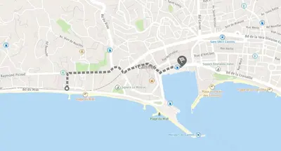 a map of a city with streets and buildings at CANNES RIVAGE bord de mer in Cannes
